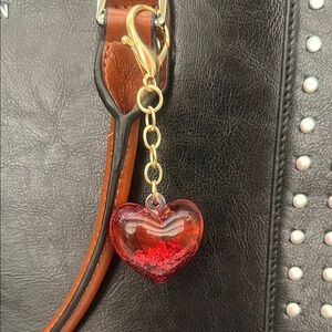Red Shaker Heart Bag Charm